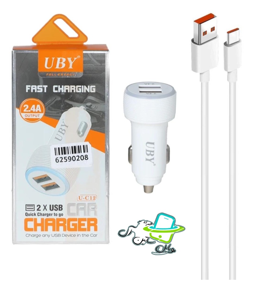 شارژر فندکی فست PD دوپورت برندUBY مدلU-C12-سفید